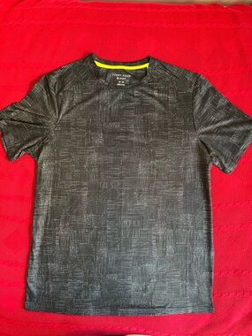 Perry Ellis Black Textured Short Sleeve Crew Neck Tee